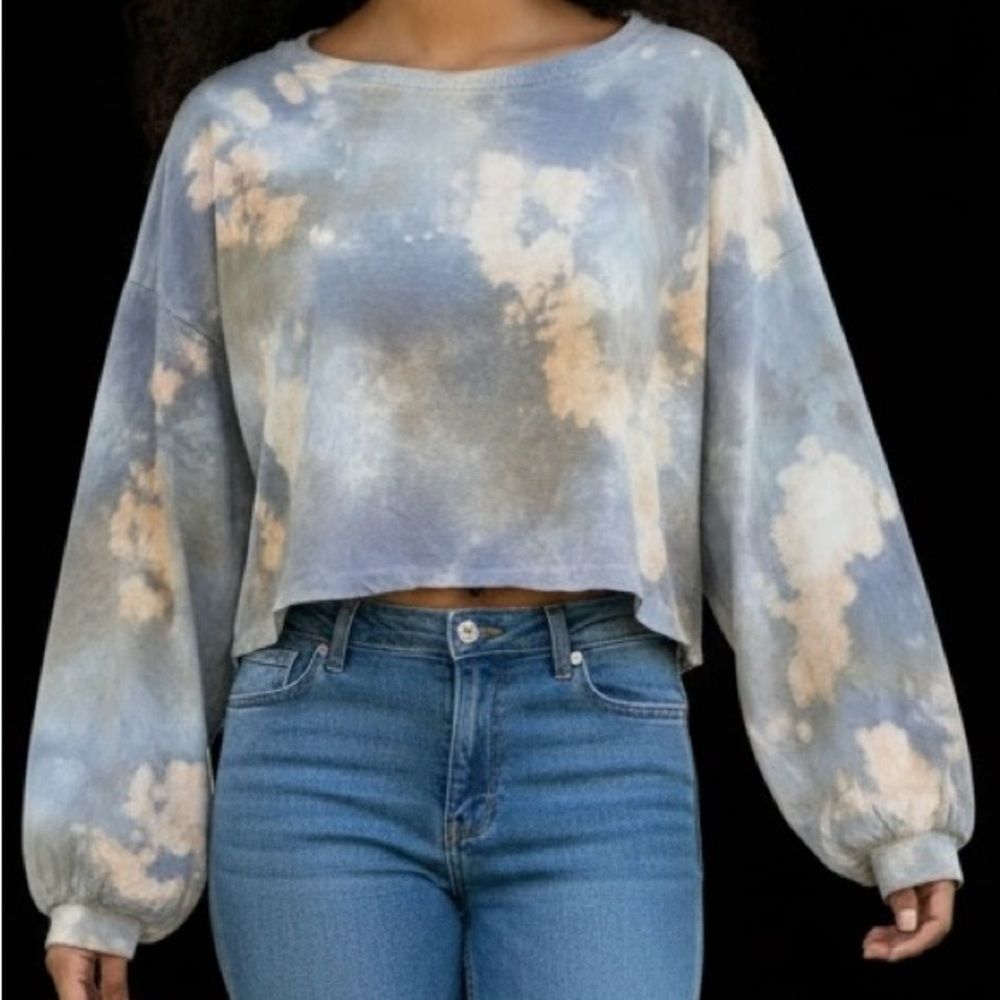 Anthropologie | Maronie Tie Dye Long Sleeve Crop Top | Trendy Juniors Top NWOT S